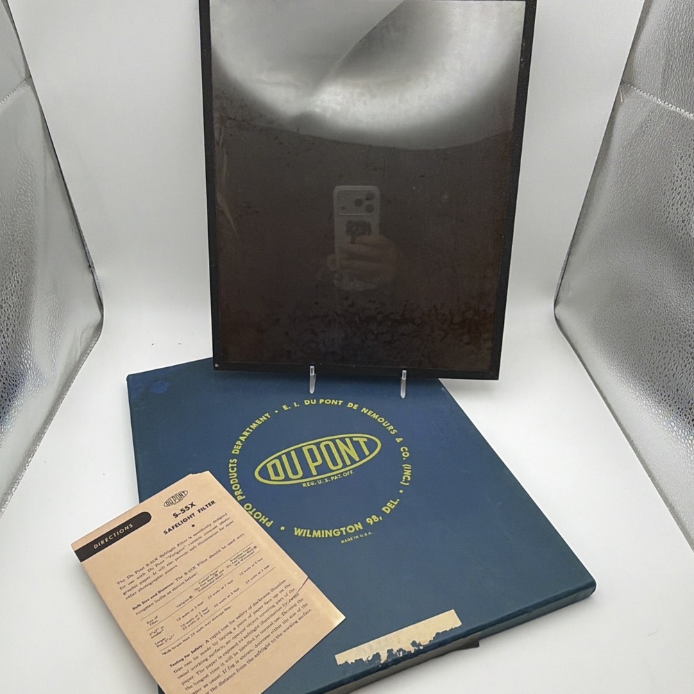 Vtg Rectangle‎ Dupont 10x12 S-55X Darkroom Safelight Glass Filter